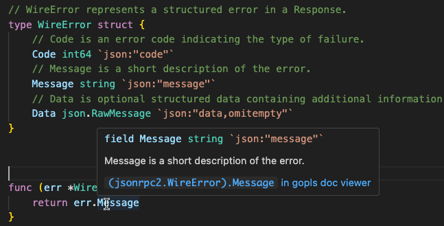 hover shows field tag